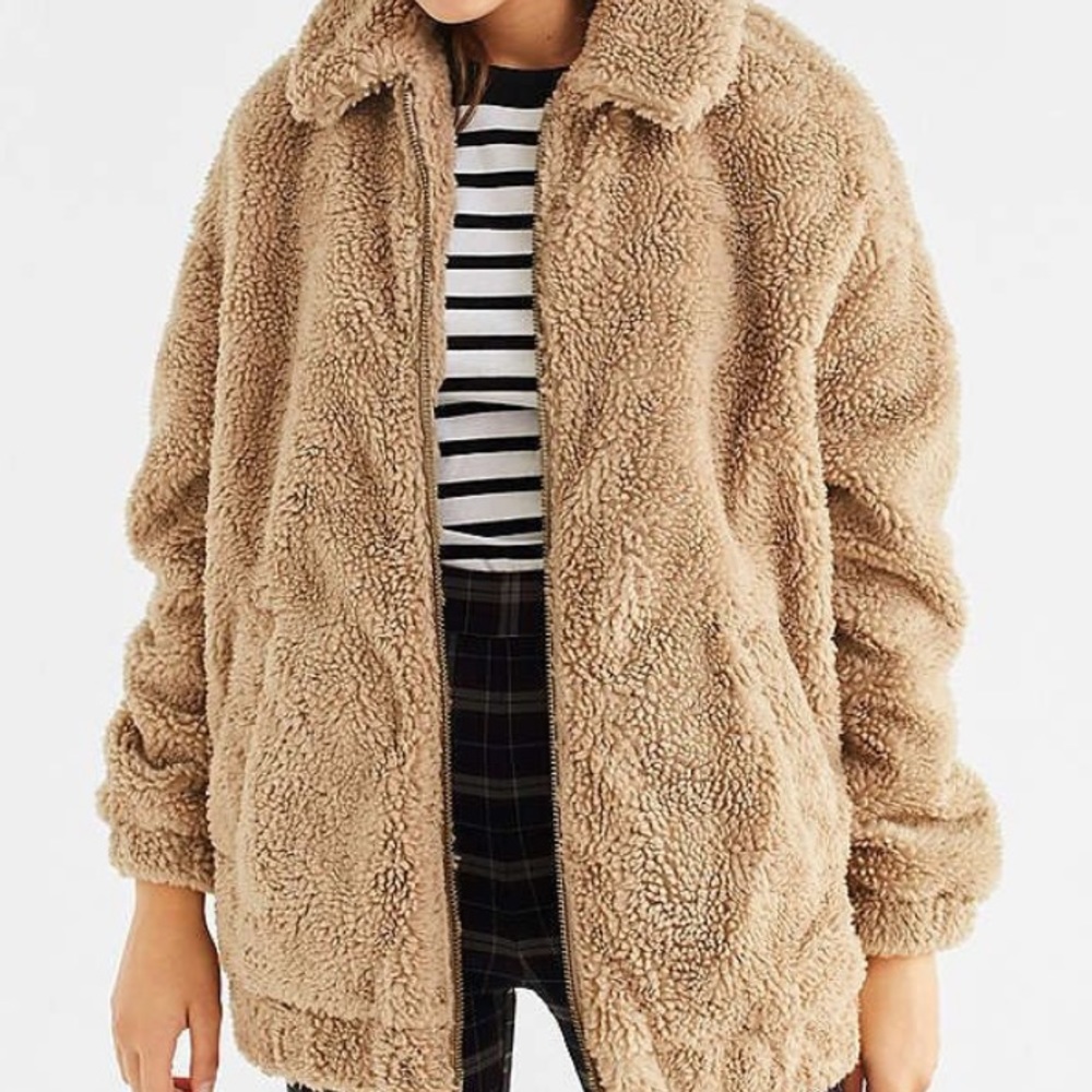 Urban Outfitters Cream Pile Jacket